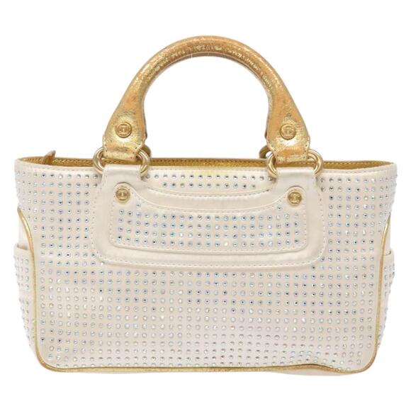 CELINE Hand Bag Leather Silver Gold - Picture 3 of 13